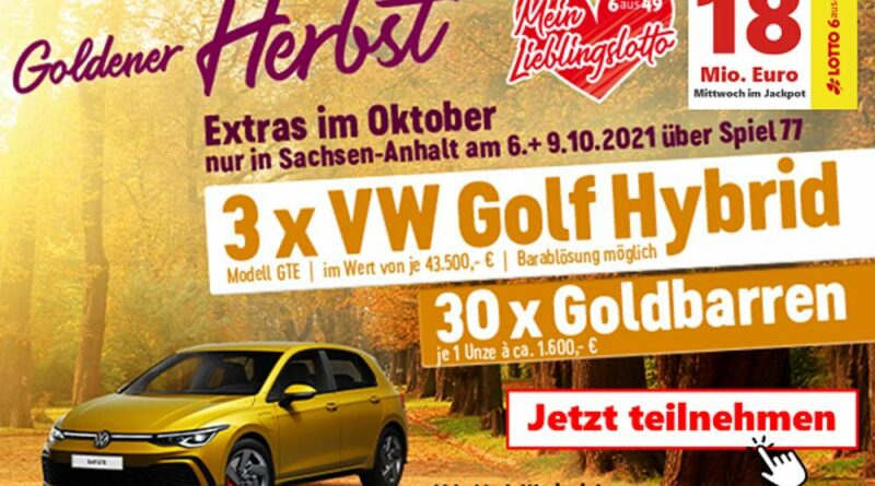 Goldener Herbst Sonderauslosung LOTTO Sachsen-Anhalt